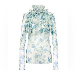 Philosophy Di Lorenzo Serafini Floral Printed Ruffled Blouse